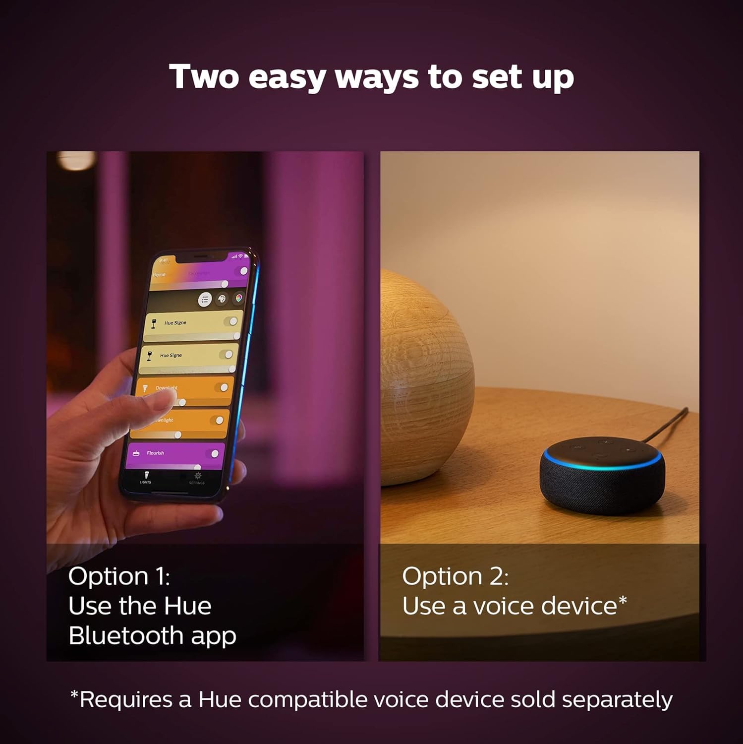 Amazon | Philips Hue Bloomスマートテーブルランプ、ホワイト
